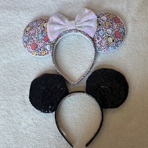 BTS BT21 Disney Mickey Ears and Mickey Black Sequin Ears Set